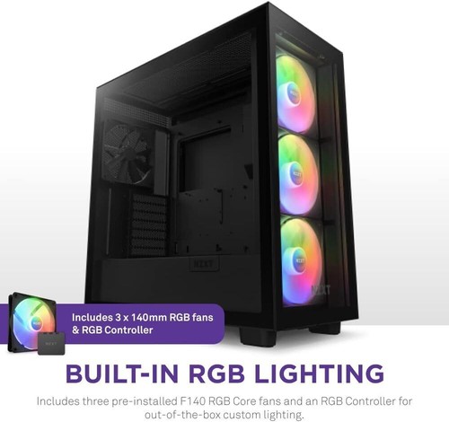 NZXT CM-H71EB-02 Computer case H7 Elite (2023) ATX Mid Tower Black Retail - 第 3/8 張圖片