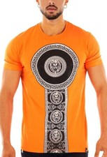Avenue George V Paris Men's Orange T-shirt Tee LION DE NEMEE Rhinestone 3XL NWOT