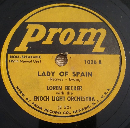 Prom Records 1026 Loren Becker Outside of Heaven/ Lady of Spain 78rpm - Picture 4 of 4