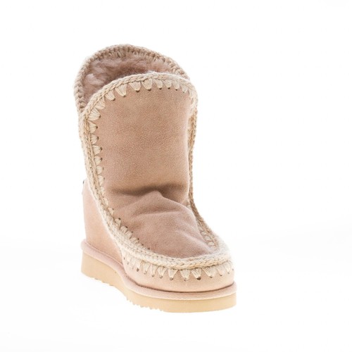 MOU damen schuhe Beige kamel schafleder Eskimo Inner Wedge Short stiefelette - Bild 6 von 7