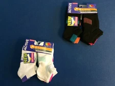 Women's Fruit of the Loom Active socks, zone cushioning arch support white 6 pk