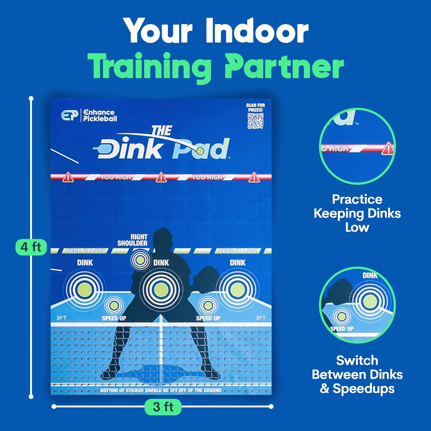 The Official Dink Pad By Enhance Pickleball Pickleball Rebounder