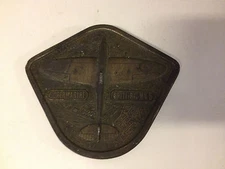 Vintage 1976 Bergamot Brass Works Belt Buckle Super Marine Spitfire MK5 Plane