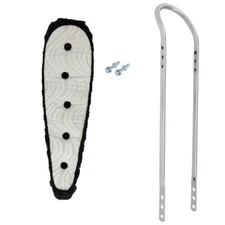 20" Original OG LOWRIDER Velour Black/White 5 Button Seat W/Chrome SissyBar 20