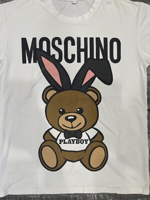 MOSCHINO - モスチーノ　シャツ　moschino プレイボーイ Moschino Shirt Mens white T Shirt Playboy modern rare
