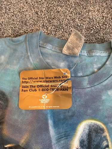 Camiseta Vatto Vintage 1999 Star Wars Phantom Menace Talla M Azul Líquido - Imagen 5 de 8