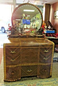 Art Deco Waterfall Dresser With Mirror Ebay
