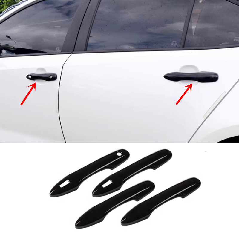 Bright black Front Door Handles Cover Trim 4pcs For Toyota Camry 2018-2024