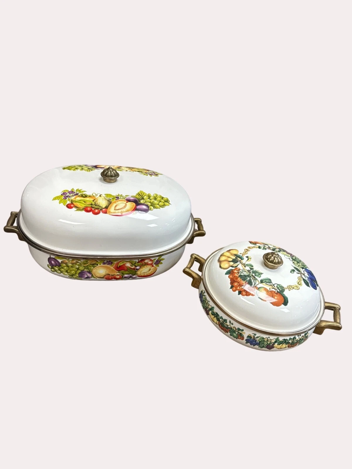 Tabletops vintage fruit decor 10inch saucepan 16” roaster SKU 6052