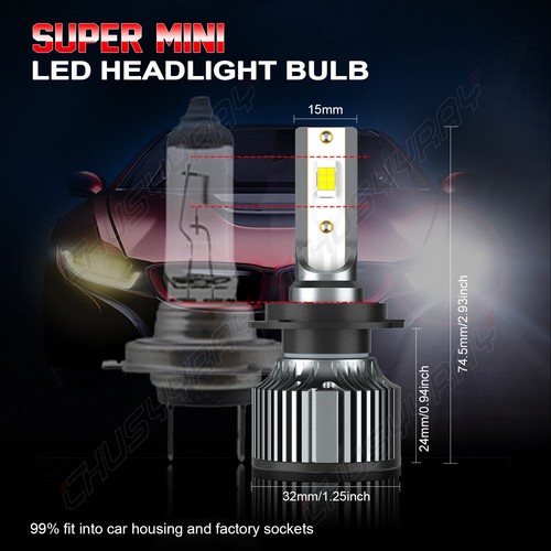 For Mercedes-Benz CLA250 2014-2016 2019 LED Headlight H15 High Beam H7 LOW Beam - Picture 9 of 14