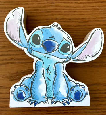 Disney Stitch Wooden Wall or Shelf Display   7'' T x 6 1/2'' W x 1'' D New