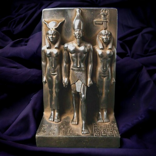 ANTIKE ÄGYPTISCHE ANTIQUITÄTEN Statue von Menkaure und Hathor schwarz Figur Ägypten v. Chr. - Bild 2 von 12