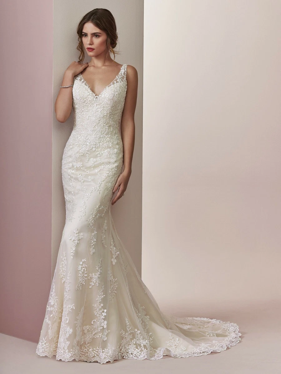Rebecca Ingram / Maggie Sottero wedding Dress ELORA Size 12 Ivory/light  Gold New | eBay