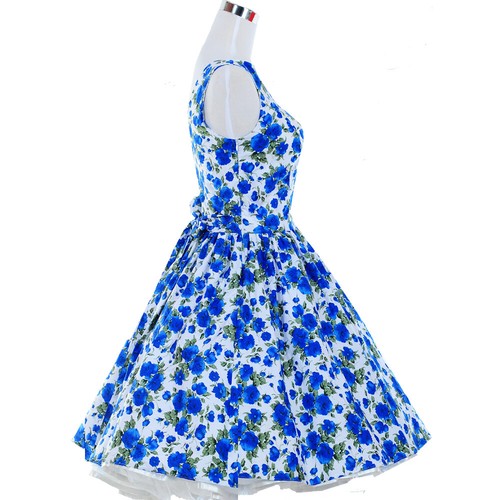 50s 60s Swing Retro Rockabilly Dress Polka Dot TEA Party Vintage Dress Cotton - Picture 5 of 50