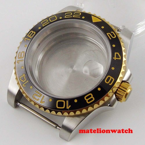 Steel 40mm Mens Watch Case parts sapphire glass Fit for NH35 NH35A ceramic bezel - Picture 34 of 44
