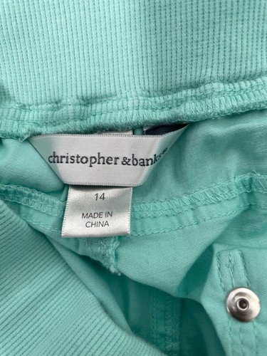 Christopher and Banks Modern Fit Capri Pant Size 14 Elastic Waist Mint Green NEW - Picture 5 of 9