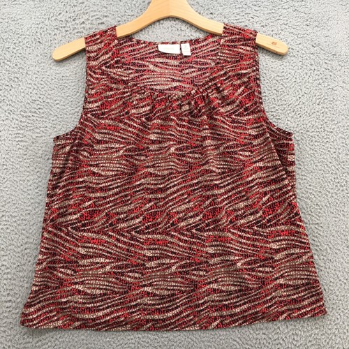 Chicos Sleeveless Blouse Top Womens 3 Multicolor Casual Pullover Round Neck