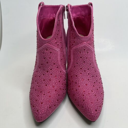 Pierre Dumas Womens Size 8 "Splash-2" Pink Western Rhinestone Bootie Barbie Core - Picture 3 of 10