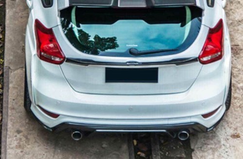 For Ford Focus 2015-2018 SF Black White Rear Bumper Diffuser Lip Spoiler Refit - Bild 3 von 6