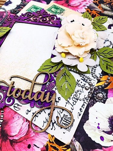 Handmade TODAY Vintage Collage Prima Marketing 12x12 Premade Scrapbook Layout - Picture 3 of 3