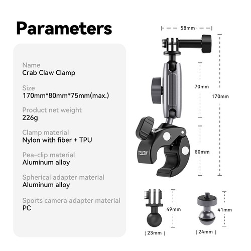 GP-HBM-001 Handlebar Clamp Mount Alloy Dual V9H8 - Picture 2 of 11