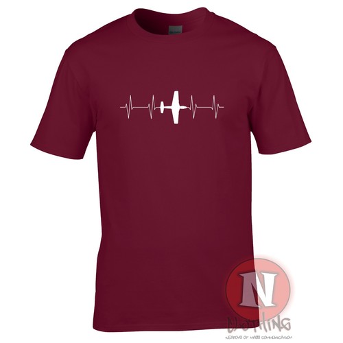 P51 MUSTANG Frecuencia Cardiaca Camiseta WW2 USAAF Raf Luchador Aeronave - Imagen 12 de 17