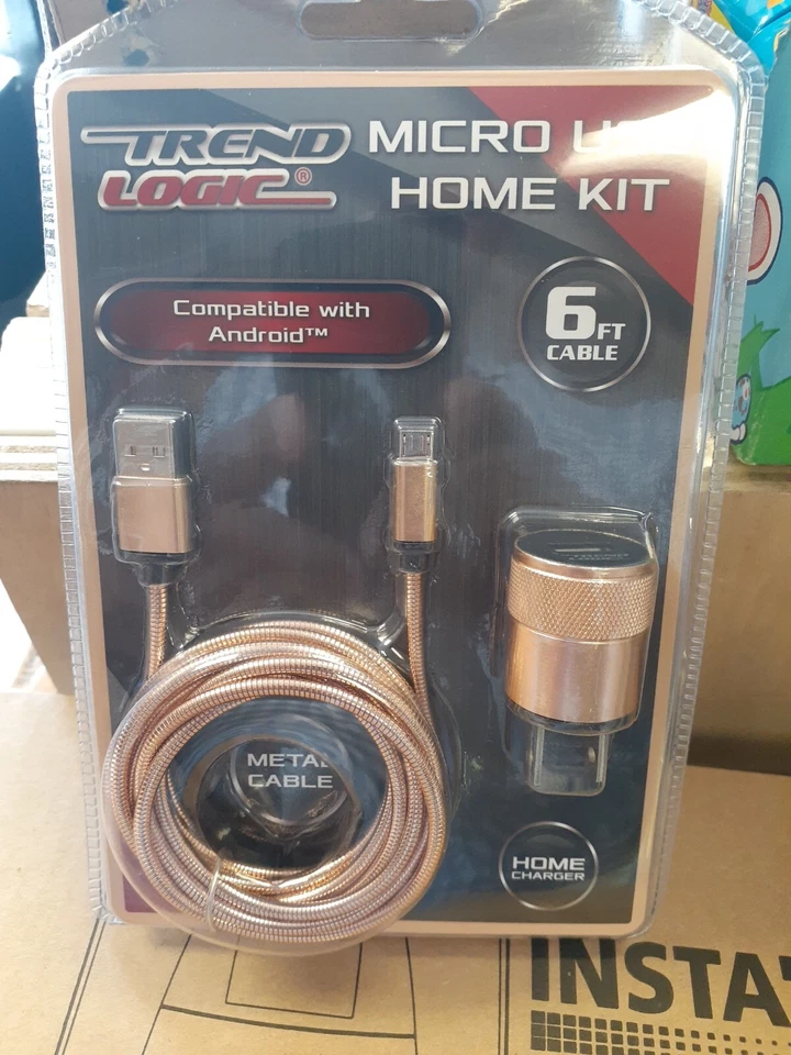 TREND LOGIC MICRO USB HOME CHARGER KIT 6FT METAL CABLE gold  - Image 3 of 4