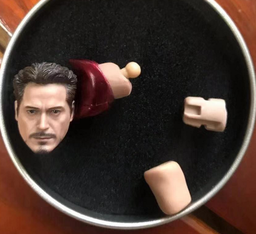 1/12 Man Tony Stark Head Carving Model F SHF MK4 6'' Figure Head Sculpt - Picture 7 of 7
