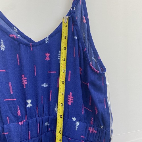 Strampler Damen Größe L blau geblümt Gummibund rückenfrei Jumpsuit Taschen gebraucht - Bild 8 von 21