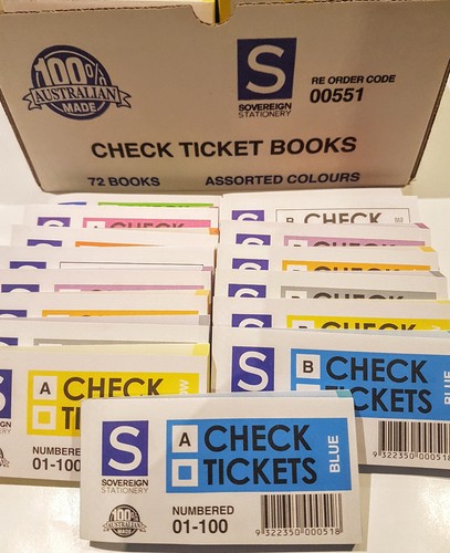 144 x Sovereign Raffle Tickets Check Books Door Prize 1-100 with 2 Boxes of 72 - Bild 12 von 12