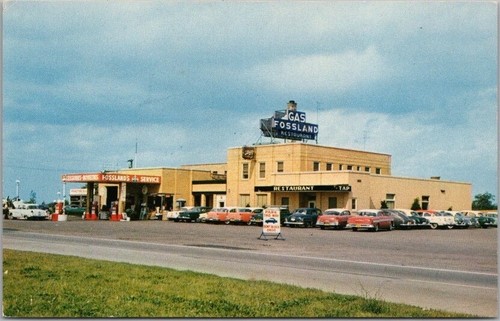 1950s Kenosha, Wisconsin Postcard FOSSLAND'S RESTAURANT Highway 41 Roadside - 第 1/2 張圖片