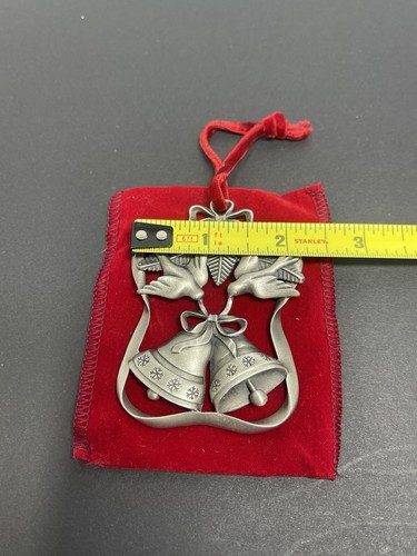 Season Of Peace Pewter Bells & Doves Christmas Ornament 1999 Avon w/Original Box - Picture 6 of 8