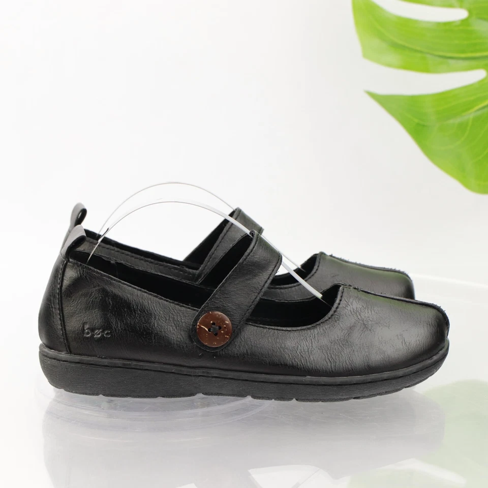 Born Womens Josephina Mary Jane Shoe Size 6 Black Flat Vegan Slip On Comfy - Image 4 of 4