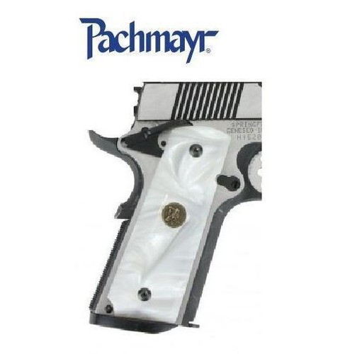 Pachmayr  1911 Custom Series WHITE Pearl Grips, (both sides) # 62001  New! - Picture 1 of 3