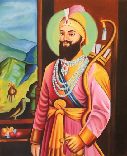sikh art handmade guru gobind singh oil on canvas indian ethnic