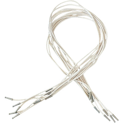 White Corded Bolo Tie Strings 36'' with Decorative Tips - LOT of 10