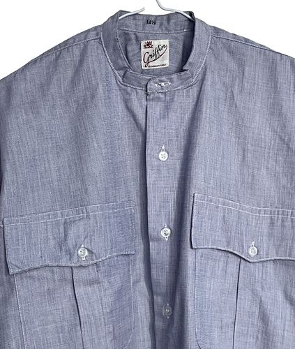 Vintage Griffin tunic shirt RAF blue size 14.5 pockets uniform c 1950s UNUSED CG - Picture 4 of 6