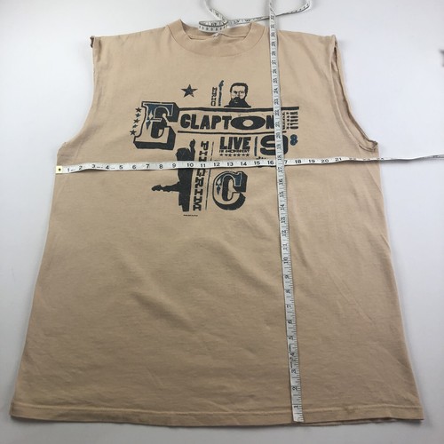 Vtg 90s Eric Clapton Pilgrim Tour 1998 Concert T Shirt Mens XL Cut Off Sleeves - Picture 3 of 10