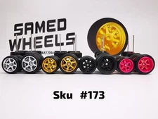 10 set 10-12mm Color MIX Samed Wheels 6 spoke 1:64 rubber wheels #173