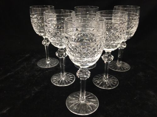 (6) Waterford Crystal 'Castletown' 7.25 Inch CLARET WINE GOBLETS - Picture 2 of 9