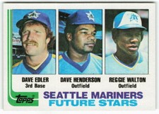1982 Dave Edler - Dave Henderson - Reggie Walton Topps Seattle Mariners Rookie