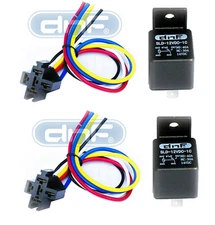 DNF 2 Pair 12V 30/40 AMP Bosch Style S Relay with Harness Socket SPDT Automotive