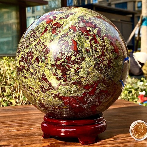 22.53LB Natural dragon blood stone quartz sphere crystal ball reiki healing - 第 8/12 張圖片