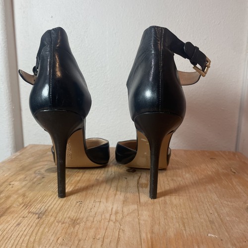 New Nine West ankle straps stiletto Mary Jane heels black size 9 Leather - Picture 4 of 9