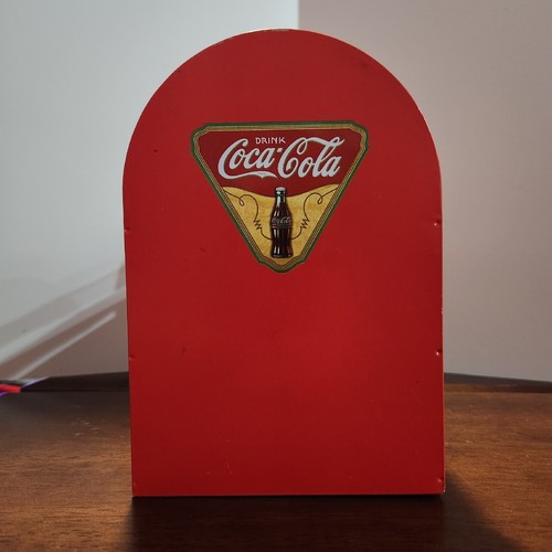 NEW VINTAGE Coca-Cola Metal Tin Picnic Caddy & Utensil Tote Wood Handle Metal - Picture 5 of 9