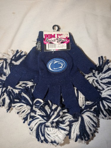 Spirit Fingerz Gloves Pom Poms On Each Fingertip Penn State Women's One Size - Picture 2 of 4