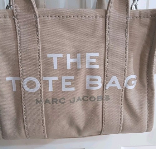 Marc Jacobs The Small Tote Canvas Bag Crossbody NWT Beige - Picture 2 of 15