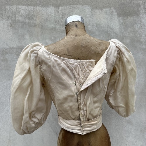 Blusa vintage años 70 victoriana blanca manga globo disfraz ballet corpiño - Imagen 10 de 16