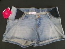 Ingrid Isabel Denim Maternity Shorts Expandable Side Panels Women Size 4