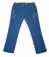 Damen Jeanshose Jeans Blau Mittelblau SchÖNe Effekte Stretchig Rainbow 46 Neu